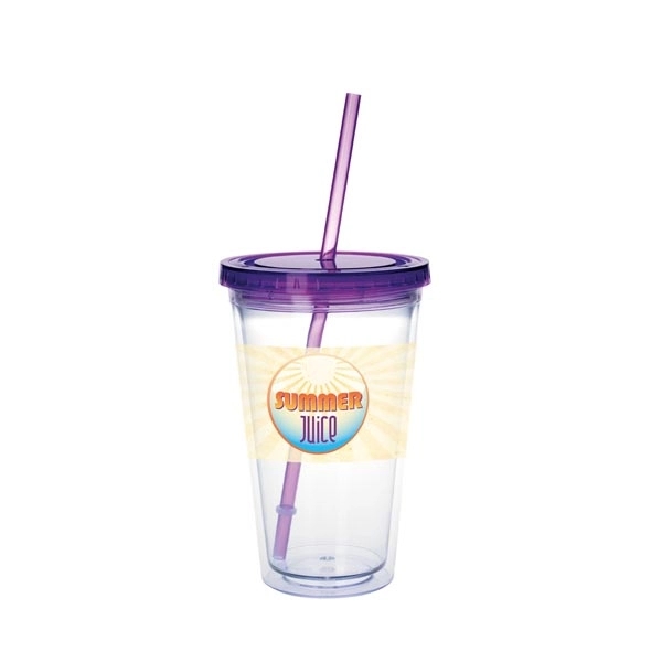 Clear Tumbler with Colored Lid - 18 oz. - Clear Tumbler with Colored Lid - 18 oz. - Image 29 of 36