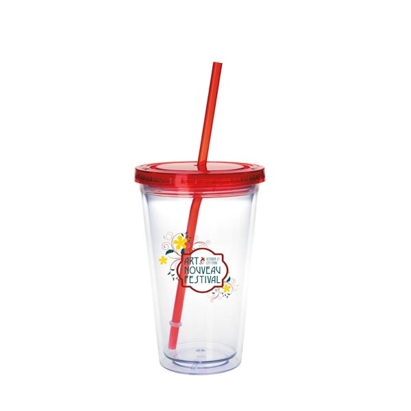 Clear Tumbler with Colored Lid - 18 oz. - Clear Tumbler with Colored Lid - 18 oz. - Image 31 of 36