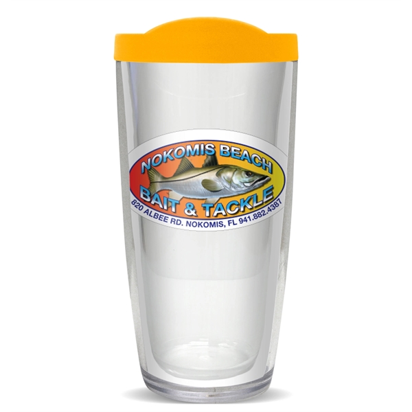 16 oz Travel Tumbler w/ Full color Wrap Imprint & No Lines Plum Grove