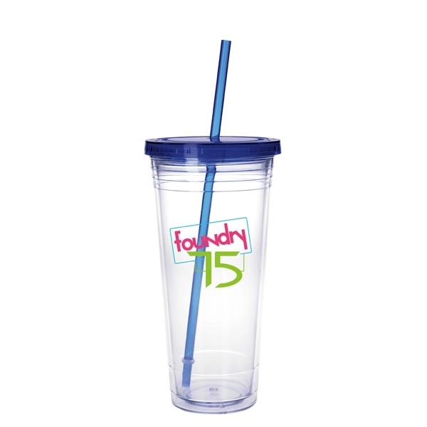 Clear Tumbler with Colored Lid - 24 oz. - Clear Tumbler with Colored Lid - 24 oz. - Image 3 of 28