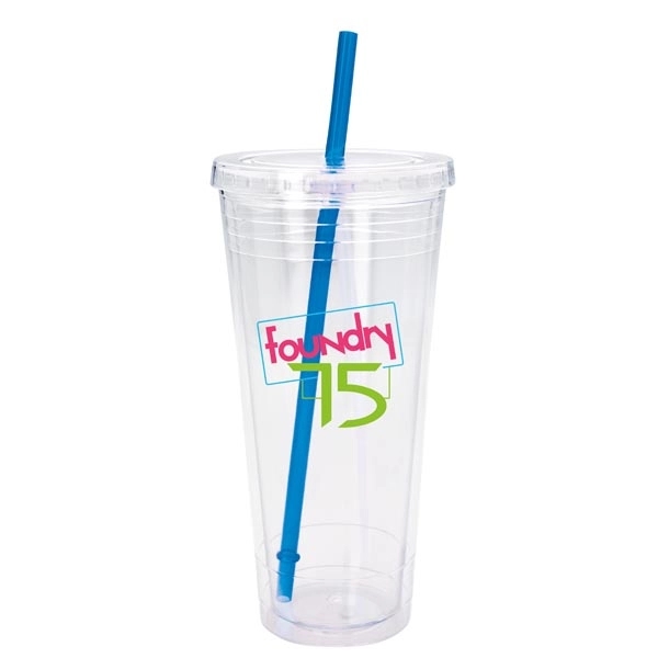 Clear Tumbler with Colored Lid - 24 oz. - Clear Tumbler with Colored Lid - 24 oz. - Image 5 of 28