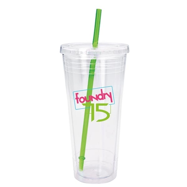 Clear Tumbler with Colored Lid - 24 oz. - Clear Tumbler with Colored Lid - 24 oz. - Image 7 of 28