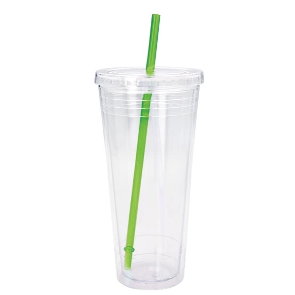 Clear Tumbler with Colored Lid - 24 oz. - Clear Tumbler with Colored Lid - 24 oz. - Image 8 of 28