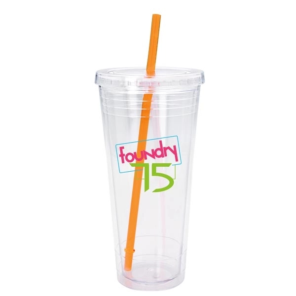 Clear Tumbler with Colored Lid - 24 oz. - Clear Tumbler with Colored Lid - 24 oz. - Image 9 of 28