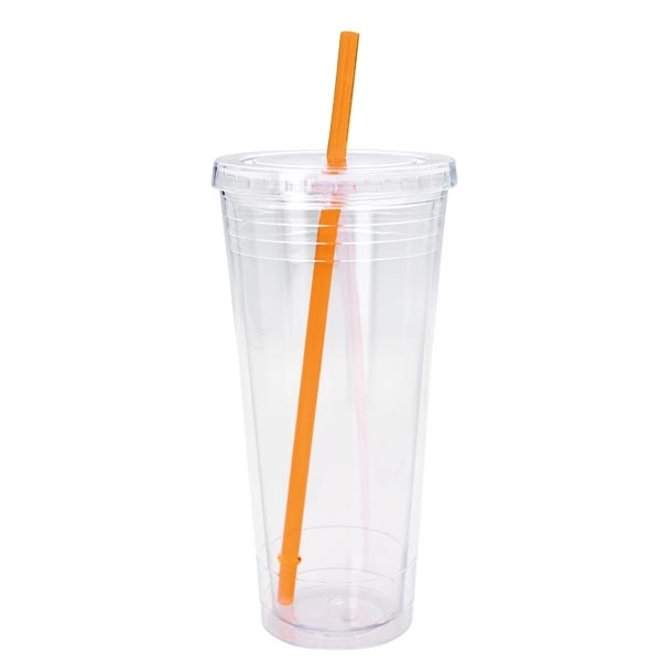 Clear Tumbler with Colored Lid - 24 oz. - Clear Tumbler with Colored Lid - 24 oz. - Image 10 of 28