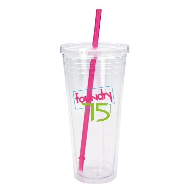 Clear Tumbler with Colored Lid - 24 oz. - Clear Tumbler with Colored Lid - 24 oz. - Image 12 of 28