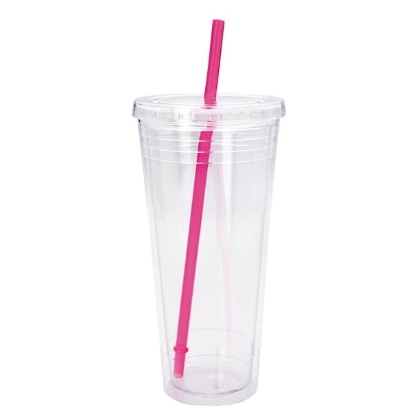 Clear Tumbler with Colored Lid - 24 oz. - Clear Tumbler with Colored Lid - 24 oz. - Image 13 of 28