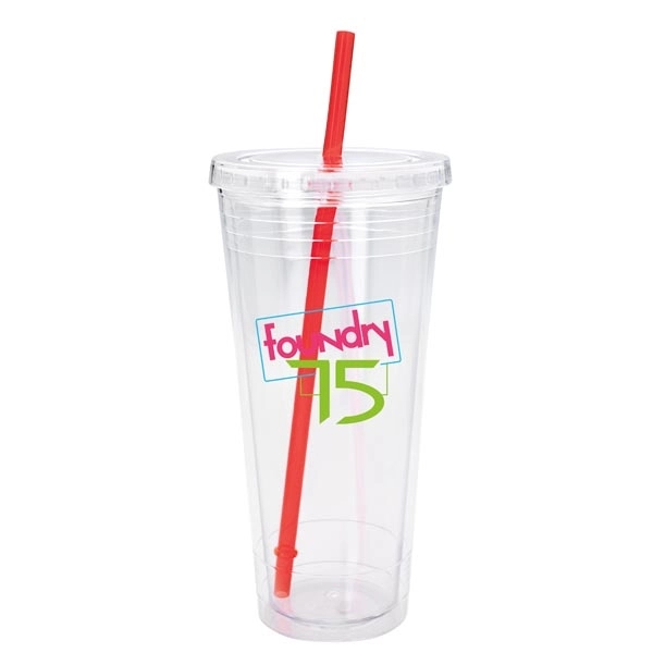 Clear Tumbler with Colored Lid - 24 oz. - Clear Tumbler with Colored Lid - 24 oz. - Image 16 of 28