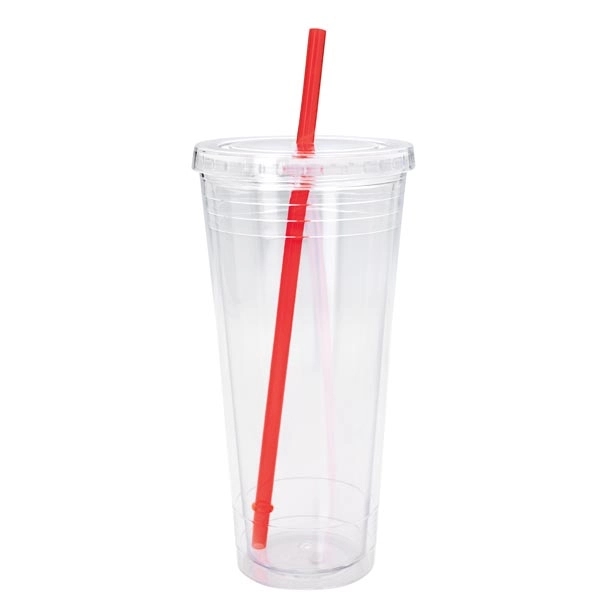 Clear Tumbler with Colored Lid - 24 oz. - Clear Tumbler with Colored Lid - 24 oz. - Image 17 of 28