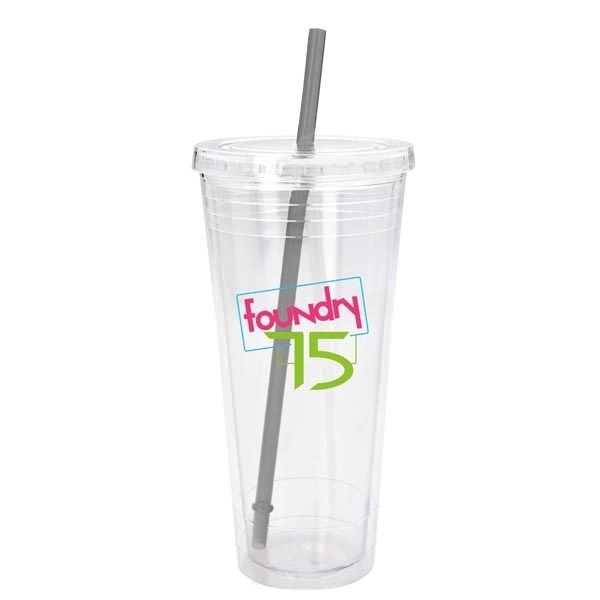 Clear Tumbler with Colored Lid - 24 oz. - Clear Tumbler with Colored Lid - 24 oz. - Image 18 of 28