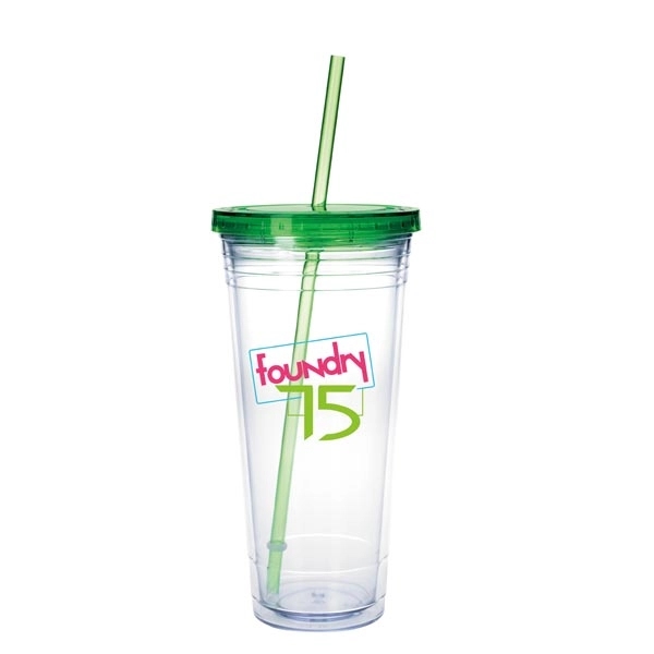 Clear Tumbler with Colored Lid - 24 oz. - Clear Tumbler with Colored Lid - 24 oz. - Image 20 of 28