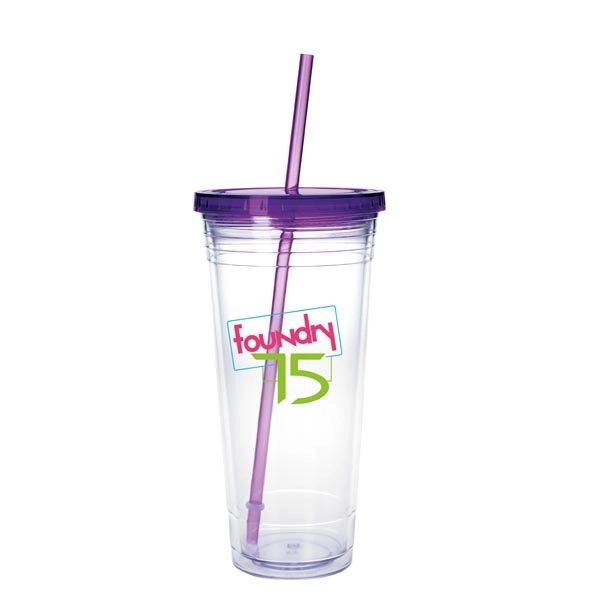 Clear Tumbler with Colored Lid - 24 oz. - Clear Tumbler with Colored Lid - 24 oz. - Image 24 of 28