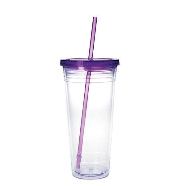 Clear Tumbler with Colored Lid - 24 oz. - Clear Tumbler with Colored Lid - 24 oz. - Image 25 of 28