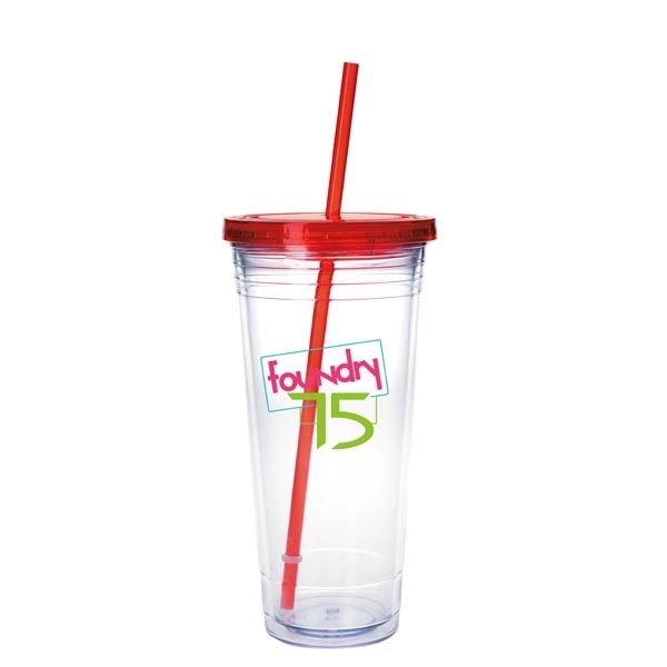 Clear Tumbler with Colored Lid - 24 oz. - Clear Tumbler with Colored Lid - 24 oz. - Image 26 of 28