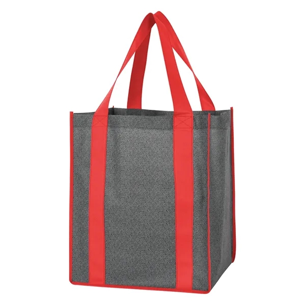 Heathered Non-Woven Shopper Tote Bag - Heathered Non-Woven Shopper Tote Bag - Image 11 of 12