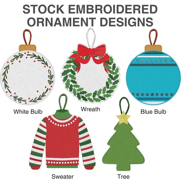 Custom Embroidered Holiday Ornaments - Custom Embroidered Holiday Ornaments - Image 3 of 18