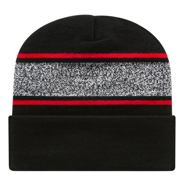 Variegated Striped Knit Cap With Cuff - Variegated Striped Knit Cap With Cuff - Image 3 of 6