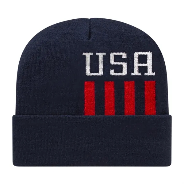 Patriotic Knit Cap with Cuff - Patriotic Knit Cap with Cuff - Image 1 of 4