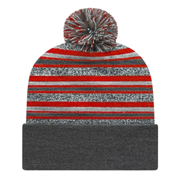 Striped Knit Cap with Cuff - Striped Knit Cap with Cuff - Image 3 of 5