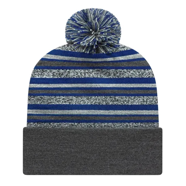 Striped Knit Cap with Cuff - Striped Knit Cap with Cuff - Image 4 of 5