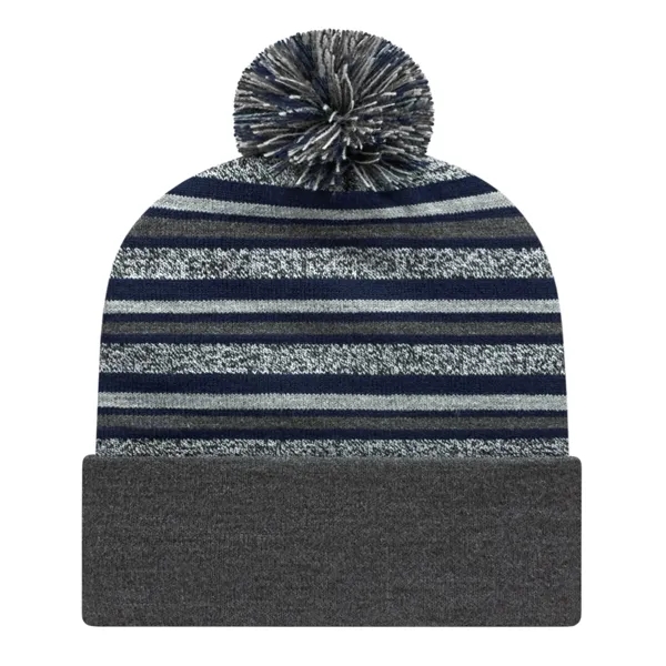 Striped Knit Cap with Cuff - Striped Knit Cap with Cuff - Image 2 of 5