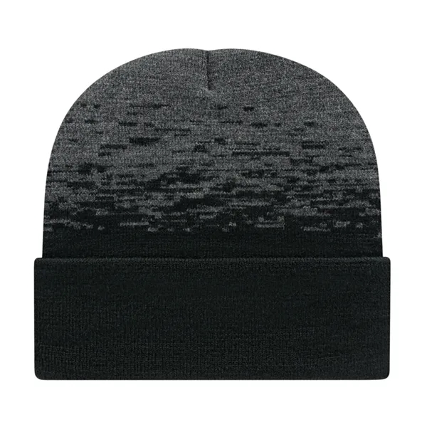 Custom Static Pattern Knit Cap With Cuff