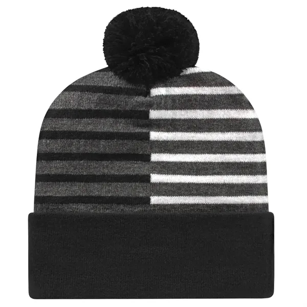 Custom Half Color Knit Cap with Cuff