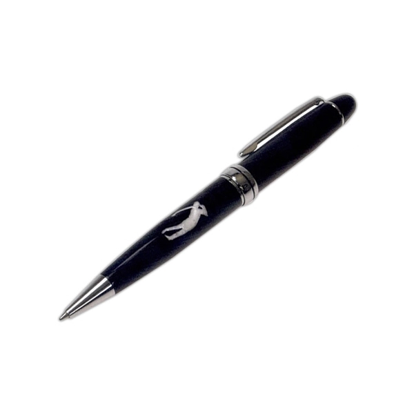 Glossy Black Golfer Design Ballpoint Pen