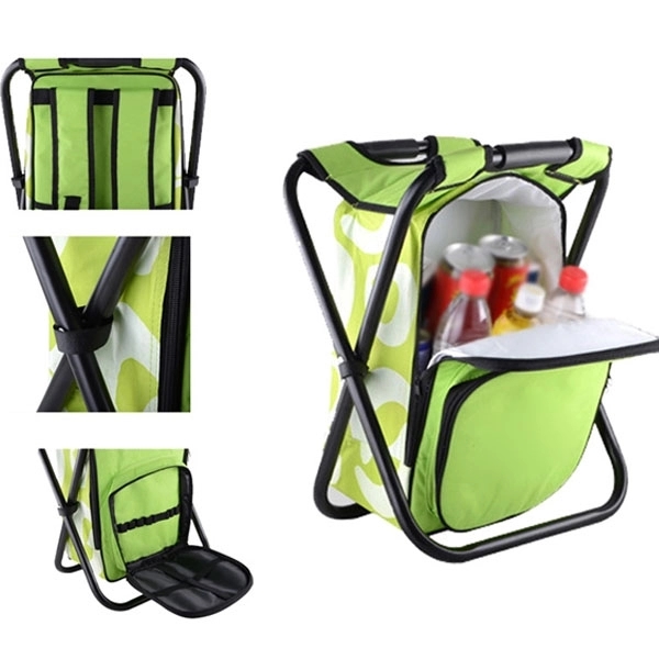 Portable Folding Fishing Chair Stool Cooler Backpack - Portable Folding Fishing Chair Stool Cooler Backpack - Image 1 of 6
