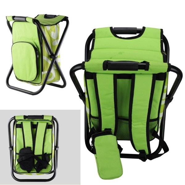 Portable Folding Fishing Chair Stool Cooler Backpack - Portable Folding Fishing Chair Stool Cooler Backpack - Image 5 of 6