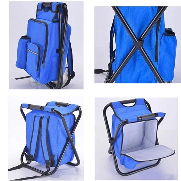 Portable Backpack Stool Cooler Bag Folding Chair - Portable Backpack Stool Cooler Bag Folding Chair - Image 4 of 10