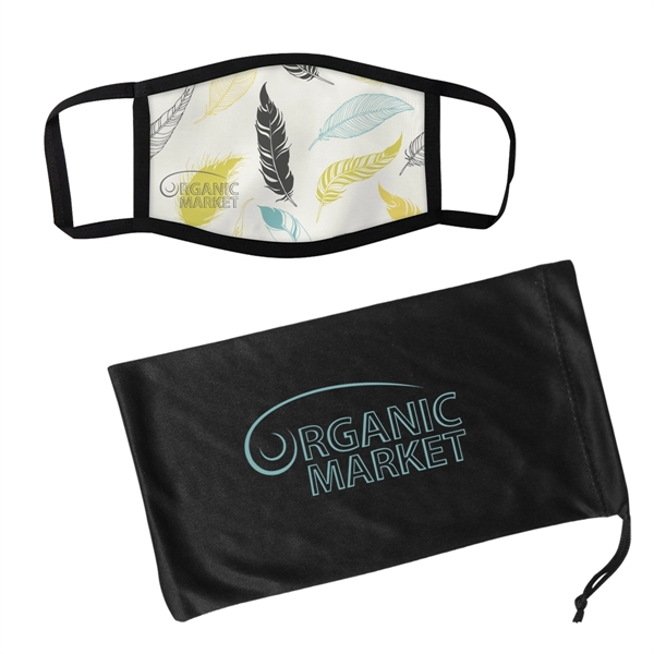 Custom Dye Sublimated 3-Layer Mask & Mask Pouch With Antimicrobi...