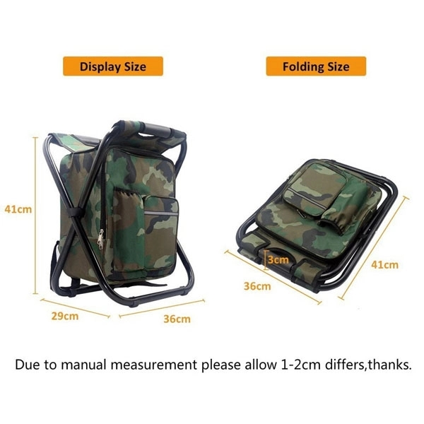 Portable Backpack Stool Cooler Bag Folding Chair - Portable Backpack Stool Cooler Bag Folding Chair - Image 7 of 10