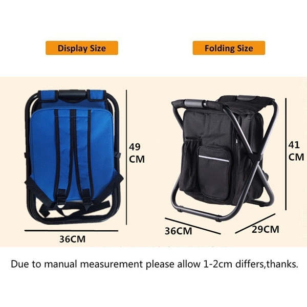 Portable Backpack Stool Cooler Bag Folding Chair - Portable Backpack Stool Cooler Bag Folding Chair - Image 8 of 10