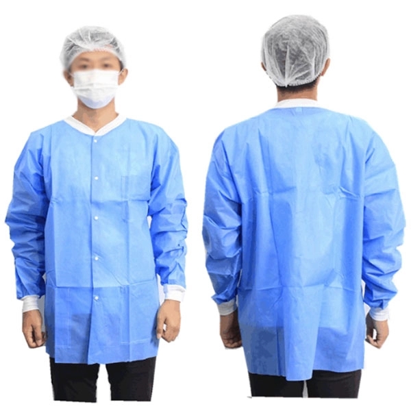 Short Disposable SMS Nonwoven Lab Coat - Short Disposable SMS Nonwoven Lab Coat - Image 4 of 6