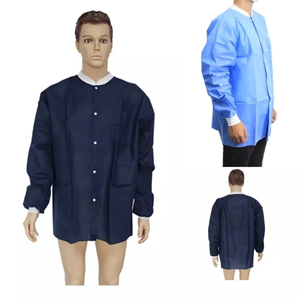 Short Disposable SMS Nonwoven Lab Coat - Short Disposable SMS Nonwoven Lab Coat - Image 3 of 6