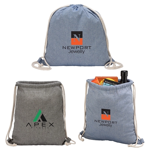 Huron Recycled Cotton Drawstring Tote - Huron Recycled Cotton Drawstring Tote - Image 0 of 2