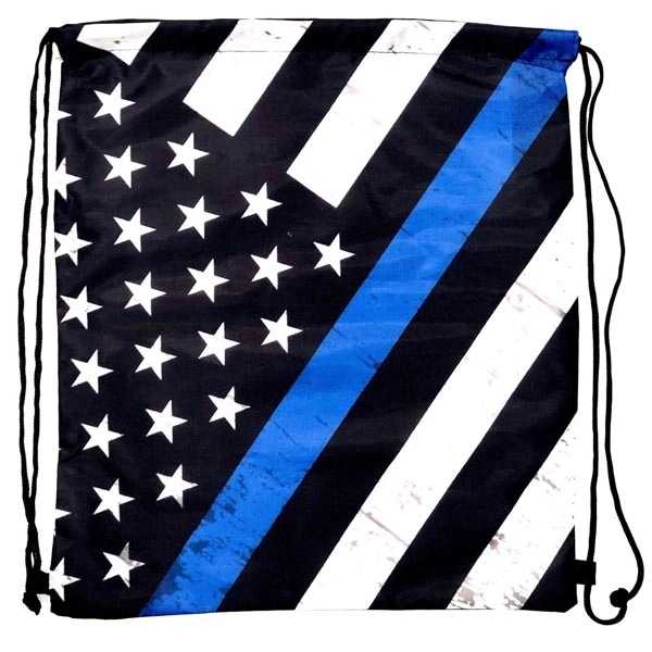 Police Flag Drawstring Bag/Backpack - Police Flag Drawstring Bag/Backpack - Image 0 of 2