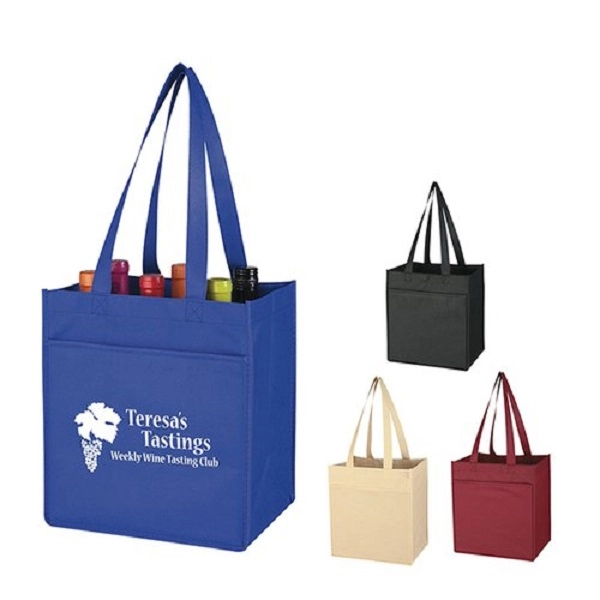 Non-Woven 6 Bottle Wine Tote Bag - Non-Woven 6 Bottle Wine Tote Bag - Image 0 of 0