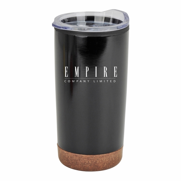 20 oz. Stainless Steel PP Cork Base Tumbler with Clear Lid - 20 oz. Stainless Steel PP Cork Base Tumbler with Clear Lid - Image 1 of 3