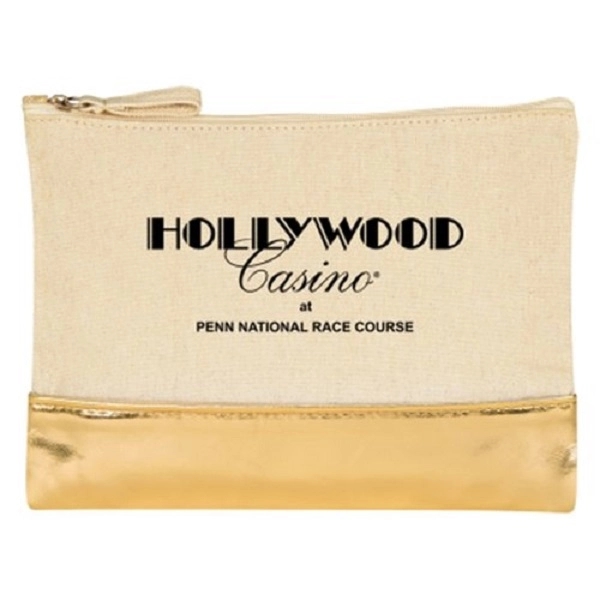 12 oz. Cotton Cosmetic Bag With Metallic Accent - 12 oz. Cotton Cosmetic Bag With Metallic Accent - Image 0 of 0