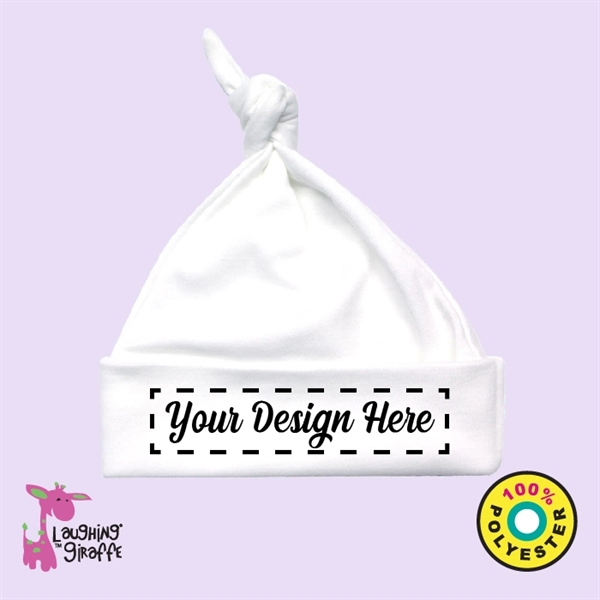 Baby Knotted Beanie Hat White- Laughing Giraffe® - Baby Knotted Beanie Hat White- Laughing Giraffe® - Image 0 of 1