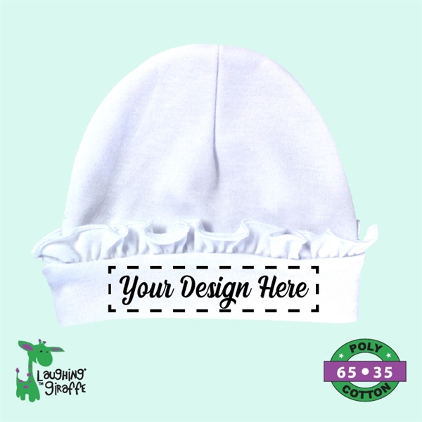 Baby Ruffle Beanie Hats White or Pink - Laughing Giraffe® - Baby Ruffle Beanie Hats White or Pink - Laughing Giraffe® - Image 0 of 2