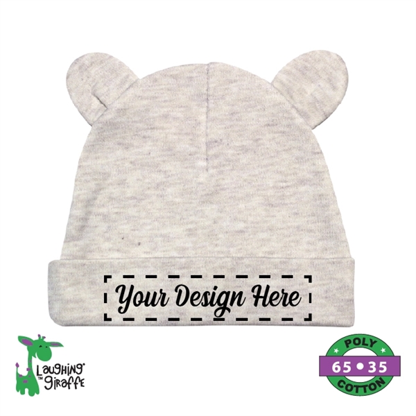 Baby Bear Ears Beanie Hat Polyester Blend- Laughing Giraffe® - Baby Bear Ears Beanie Hat Polyester Blend- Laughing Giraffe® - Image 0 of 3