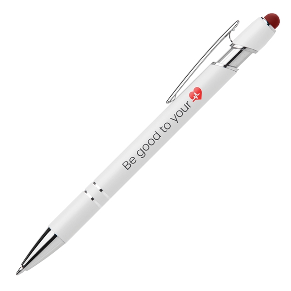 Ellipse Softy White Barrel Pen w/ Stylus - ColorJet - Ellipse Softy White Barrel Pen w/ Stylus - ColorJet - Image 6 of 8