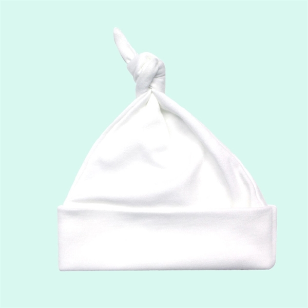Baby Knotted Beanie Hats White- Laughing Giraffe® - Baby Knotted Beanie Hats White- Laughing Giraffe® - Image 1 of 1