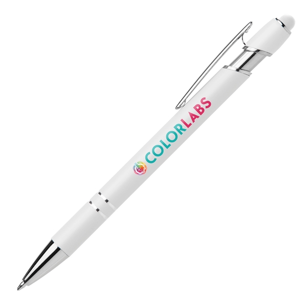 Custom Ellipse Softy White Barrel Pen w/ Stylus