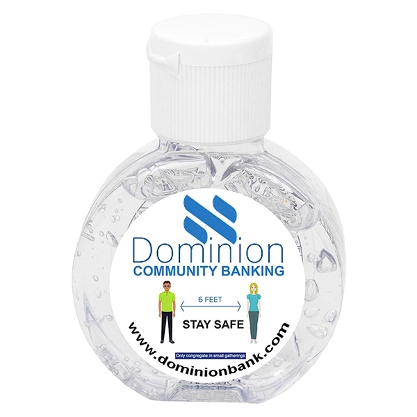 1 oz Compact Hand Sanitizer Antibacterial Gel in Round Flip-