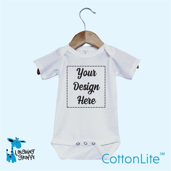 Baby Short Sleeve Bodysuits White- Laughing Giraffe® - Baby Short Sleeve Bodysuits White- Laughing Giraffe® - Image 0 of 1