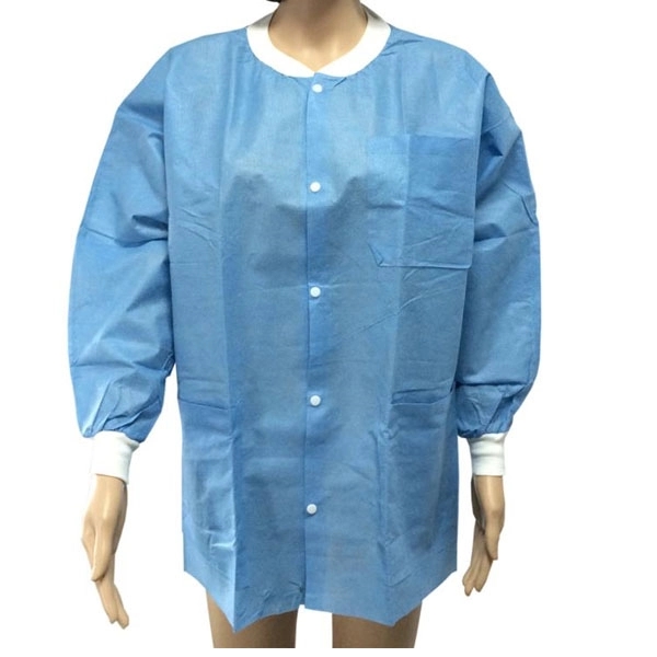 Short Disposable SMS Nonwoven Lab Coat - Short Disposable SMS Nonwoven Lab Coat - Image 5 of 6